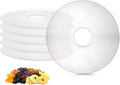 6 Pack Fruit Roll Sheets, Round Plastic Dehydrator Sheets with Edges, Reusable Dryer Mats for Fruit Leather, Meat