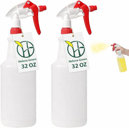 Heavy Duty 32oz Plastic Spray Bottles for Cleaning - Large Empty Industrial Bottles for Gardening Solutions, Vinegar