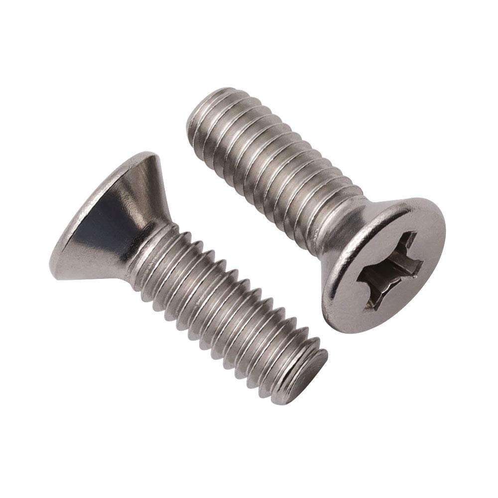#8-32 x 1/2" Phillips Flat Head Machine Screws, 304 SS, 100pcs