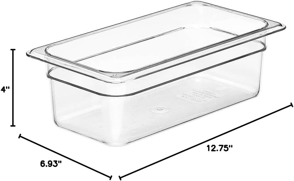 1/3 GN Food Pan, 4" Deep, 6/PK, Clear, 34CW-135, White