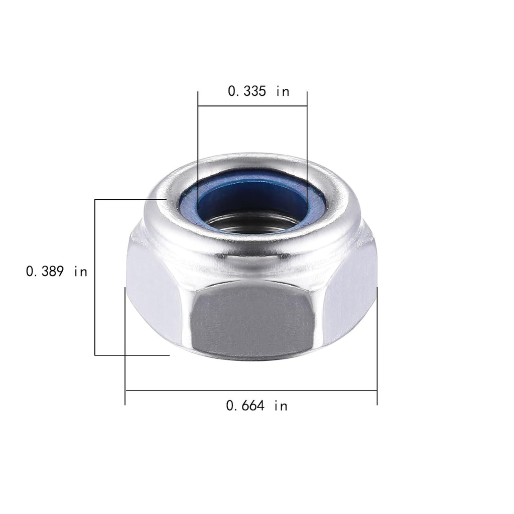 Wensilon(20pcs) M10 Self Clinching Nuts 304 Stainless Steel Self-Lock Nylon Inserted Hex Lock Nuts