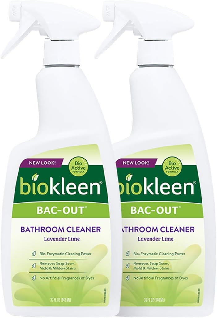 Bac-Out Natural Bathroom Cleaner - 2 Pack - Enzyme Professional Strength, Enzymatic Cleaner for Bathroom