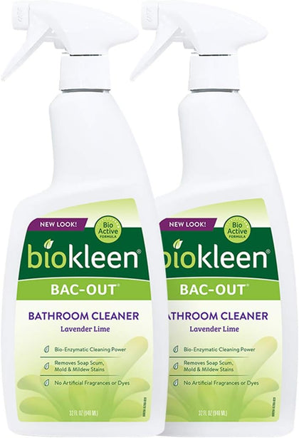 Bac-Out Natural Bathroom Cleaner - 2 Pack - Enzyme Professional Strength, Enzymatic Cleaner for Bathroom