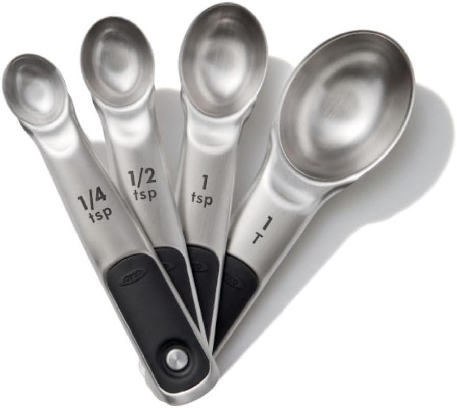 Good Grips 4 Piece Stainless Steel Measuring Spoons with Magnetic Snaps