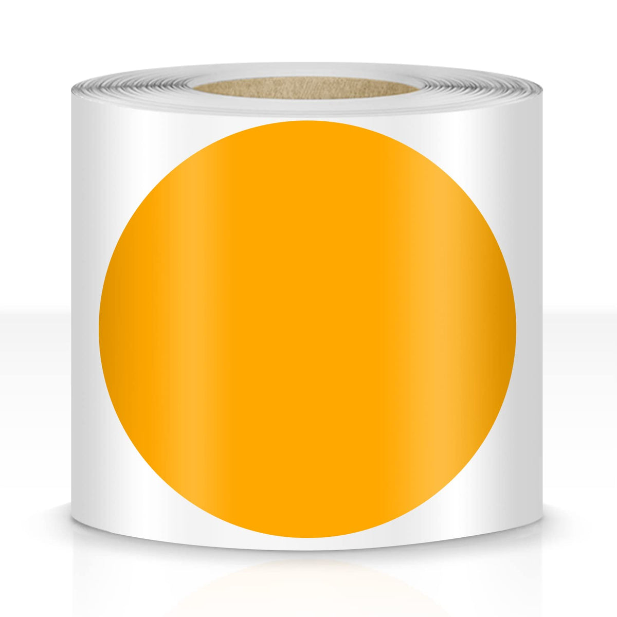 Orange Dot Shaped Floor Marking Tape 3.5 Inch Vinyl Sticker 200 PCS
