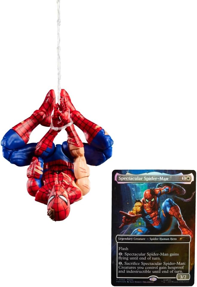 Legends Series Magic: The Gathering Battle-Damaged Spider-Man, 6-Inch Action Figure Toy & Exclusive Foil Collectible