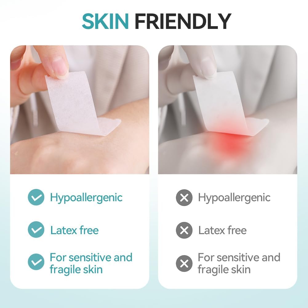 Paper Medical Tape 16 Rolls- Hypoallergenic White Surgical Tape for Sensitive Skin，Breathable First Aid Wound Tape
