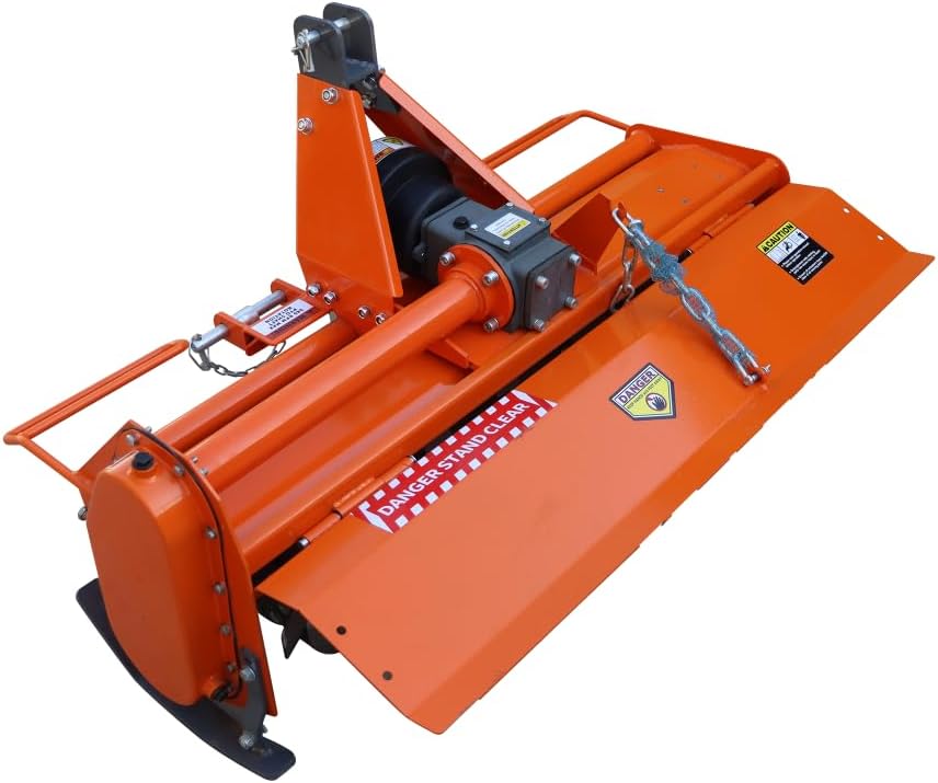 3-Point Rotary Tiller, 37-Inch PTO Cultivator for Cat 1 Tractors | 540 RPM Gearbox with Replaceable L-Shaped Tines