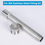 Quickun 304 Stainless Steel Nipple Pipe Fitting, 1/2" NPT x 1/2" NPT Male Malleable Nipple Cast Pipe 2" Length