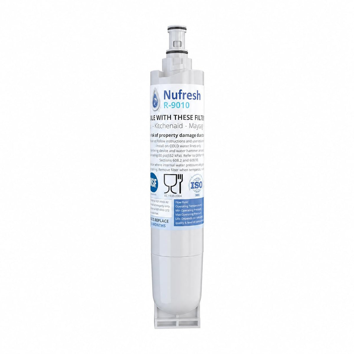 Nufresh Refrigerator Water Filter Replacement for Whirlpool 4396508, 1-Pack