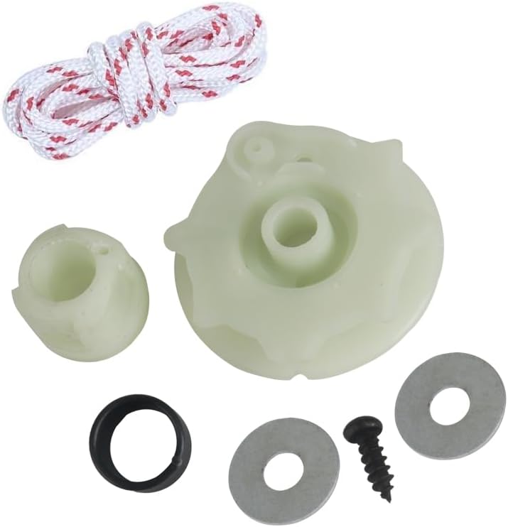 Chainsaw Recoil Starter Pulley Spring Kit Replacement for Poulan PP4218 PP4620AV PPB4018 SM4218AV for Recoil Spring W/Hub, Starter Rope, Bolt w/Washer Replacement Parts for 530071966