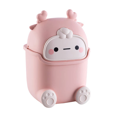 Cute Trash Can Polypropylene Cute Animal Shape Trash Cans 2 Liters Desktop Trash Can for