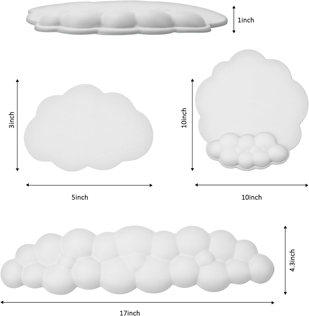Cloud Keyboard and Mouse Wrist Rest Pad for Computer Arm Pain Relief- Ergonomic Wrist Support Mousepad with Non-Slip