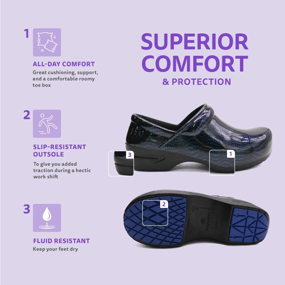 SR Angel Nursing Clogs, Nurse Shoes, Slip Resistant, Cushioned