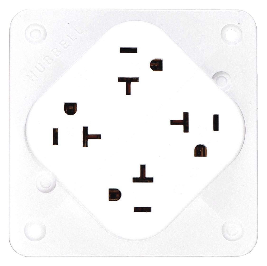 Hubbell Wiring Device-KELLEMS 20A Commercial Environments Receptacle, White; Tamper Resistant: No