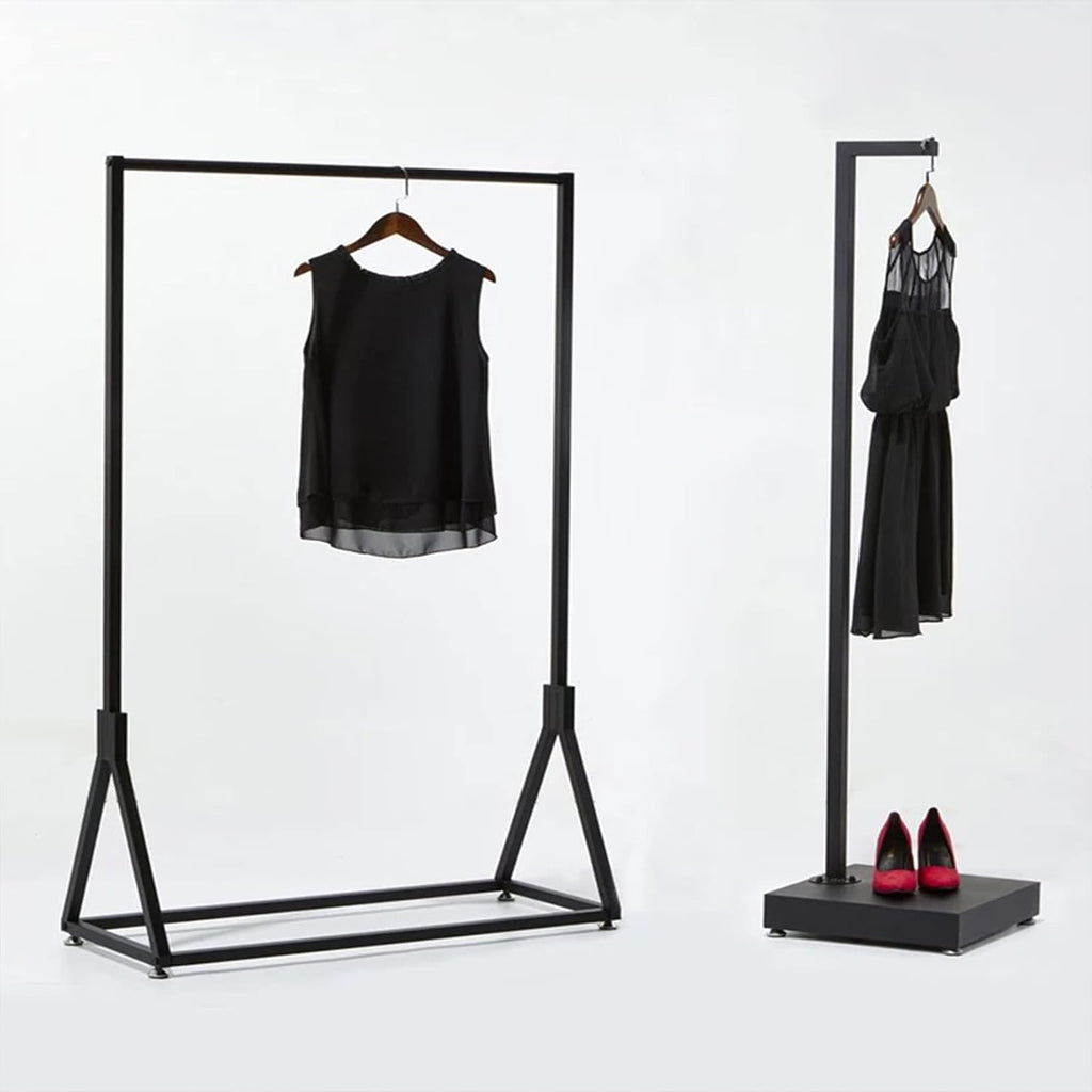Modern Simple Heavy Duty Metal Rolling Garment Rack with Wheels,Retail Display Clothing Rack, Single Rod