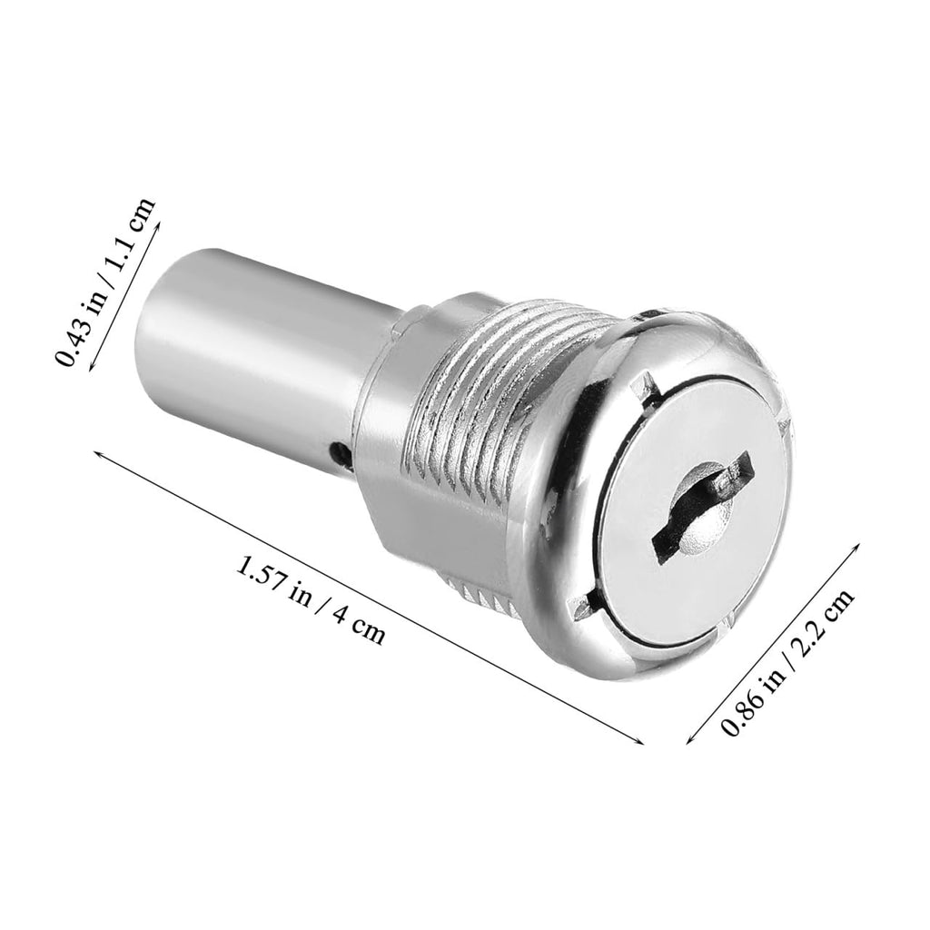 Tubular Lock and Key Set for Gumball Machines 1.57x0.86x0.86In Stainless Steel – Theft-Resistant for Vending