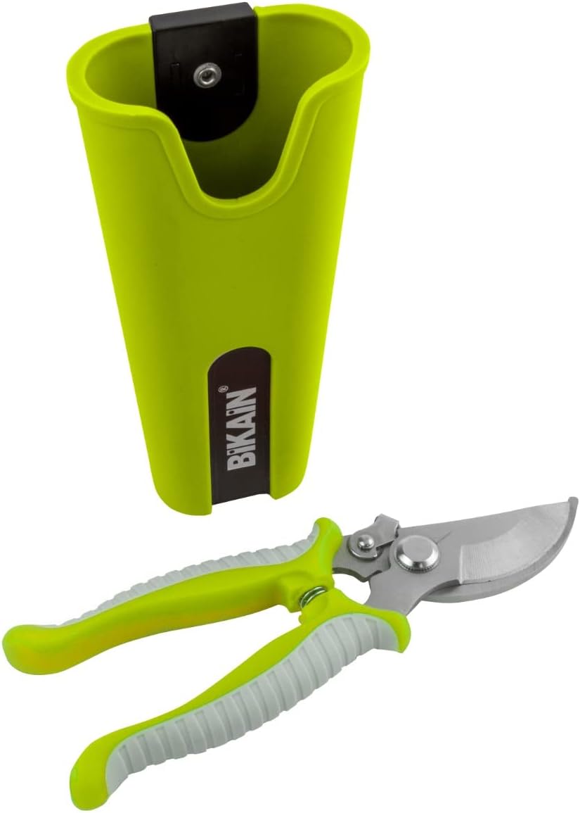 Bikain Bypass Pruning Shears with Silicon Sheath - Multi-Purpose Gardening Scissors Ideal for Floral Shears, Plant