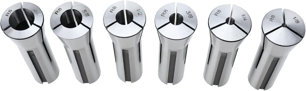 6pcs R8 Collet Set 1/8" - 3/4" R8 collets for milling machine