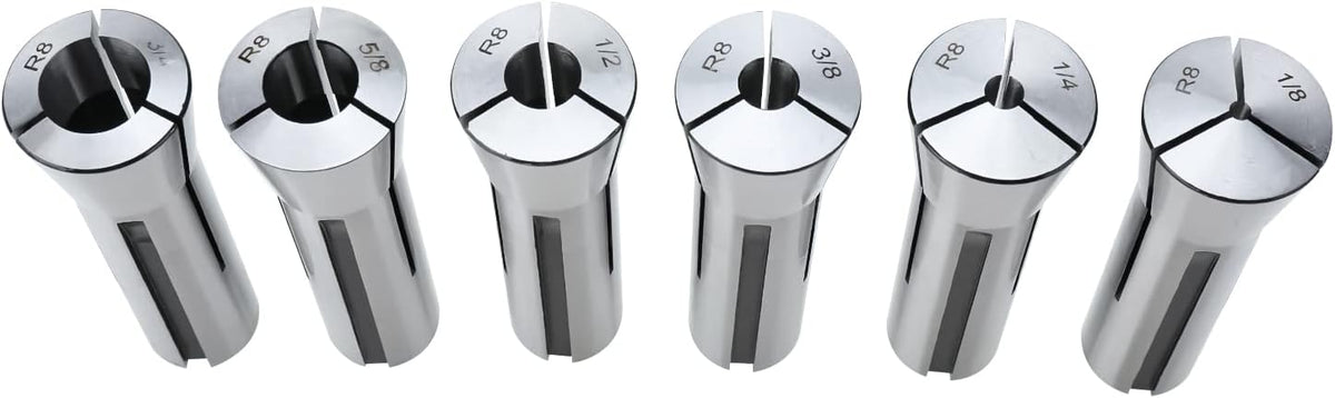 6pcs R8 Collet Set 1/8" - 3/4" R8 collets for milling machine
