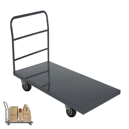 Heavy Duty Platform Truck Moving Flatbed Cart, 24"x48"Push Dolly, 2000 LBS Dolly Cart Flatform with Wheels and