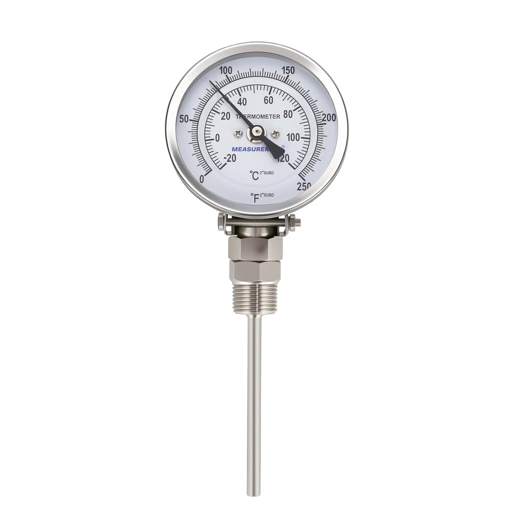 MEASUREMAN 3 Inch Multi-Angle Bimetal Thermometer, 0-250°F, 1/2" NPT