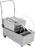 55L/14.5Gal Mobile Fryer Filter, 550W Commercial Fryer Filter Machine Cart, Stainless Steel Oil Filter Machine