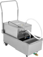 55L/14.5Gal Mobile Fryer Filter, 550W Commercial Fryer Filter Machine Cart, Stainless Steel Oil Filter Machine
