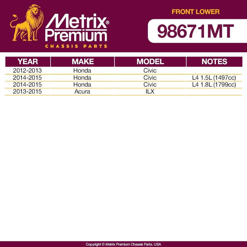 Metrix Premium Chassis Parts Ball Joint Kit Fits Honda Civic 2012-2013