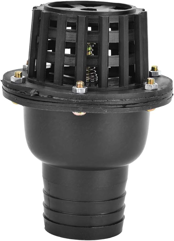 Foot Valve, 2 Inch Foot Valve For Irrigation Pump Foot Check Pvc Foot Valve Foot Valve 2 Inch, Foot Valve Black PVC Low Pressure Flat Check Valve for Fluid Machine (150)