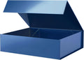 Large Gift Box 13.5x10x3.5 Inches, Sturdy Shirt Box with Magnetic Lid for Multiple Occasions (Glossy Blue)