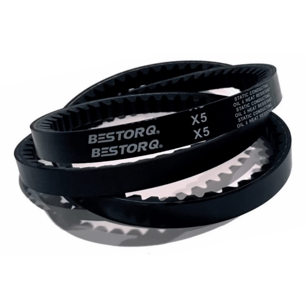 BESTORQ AX93 Cogged V-Belt, Raw Edge X5 EPDM V-Belt, Black, 95" Outside Circumference x .51" Width x .34" Height, Pack of 10