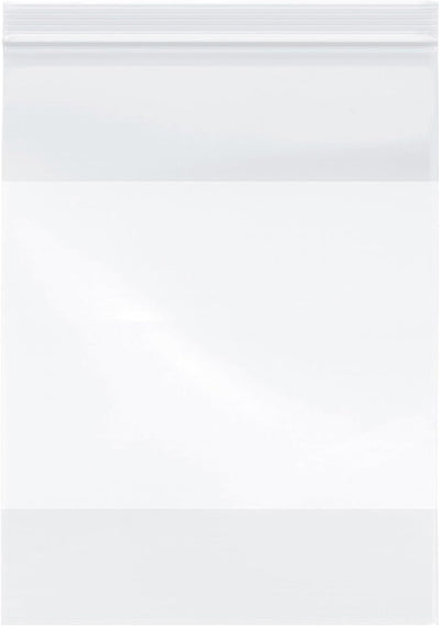 9 x 12 inch, 4 Mil White-Block Zipper Reclosable Bags (Pack of 100)