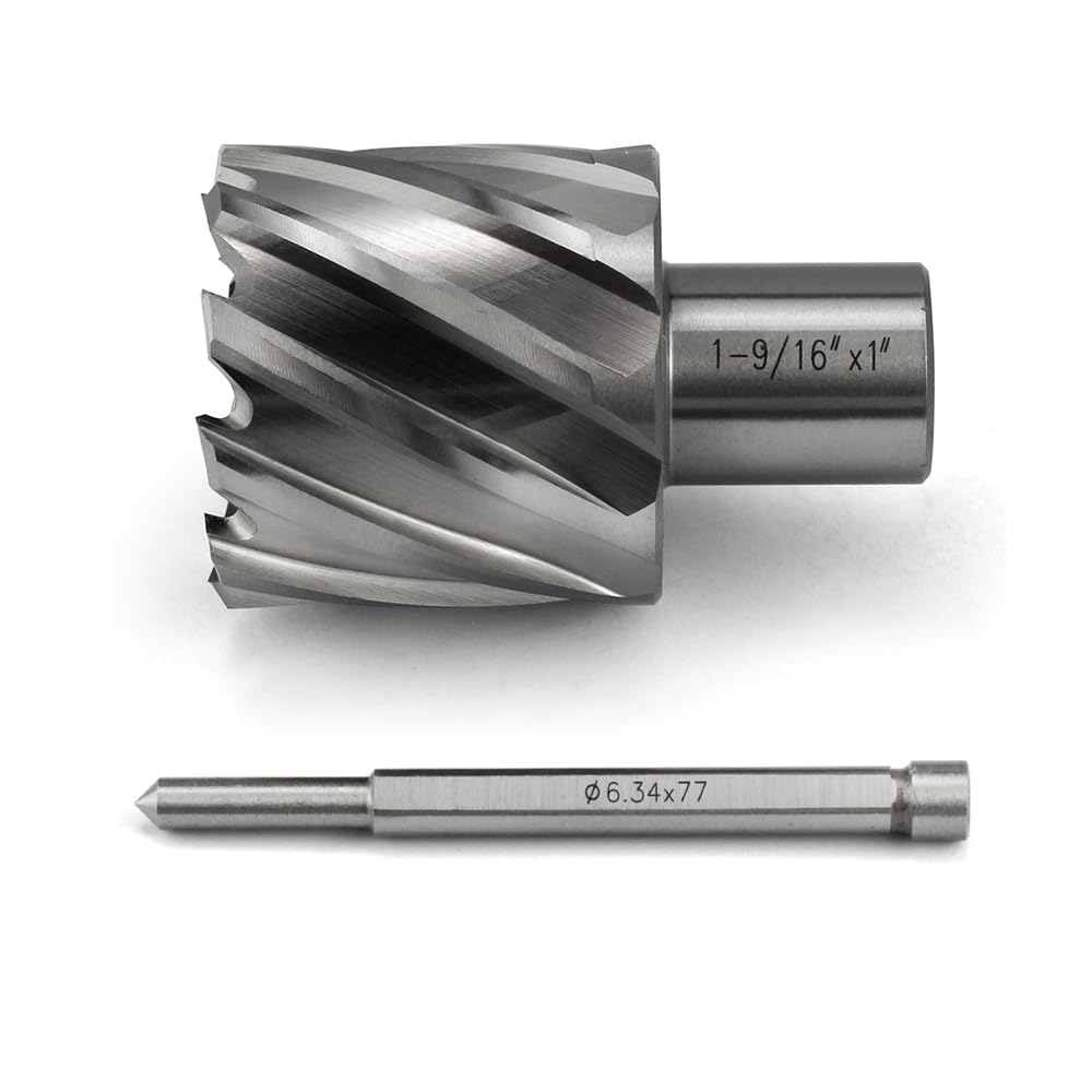 Annular Cutter JESTUOUS 1-9/16 Inch Cut Dia 3/4 Weldon Shank 1 Cut Depth