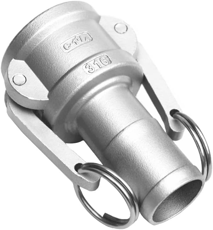 Beduan 316SS Type C CamLock&Groove Hose Fitting 1-1/2 Hose Shank Barbed