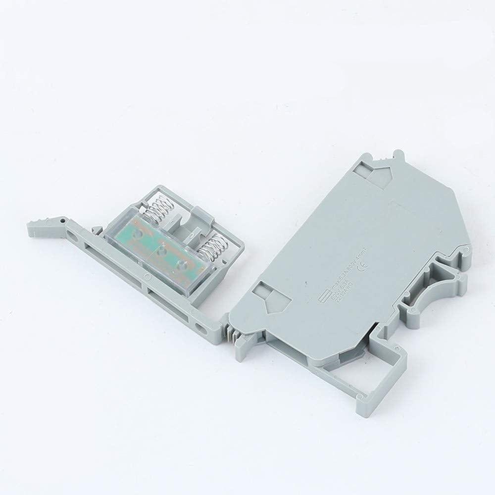 5pcs UK5-HESI (UK5RD) LED indicated DIN Rail Fuse Holders Disconnect Terminal Blocks Screw Clamp DC 24V - Gray