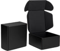 4x4x2" Black Shipping Boxes Small Corrugated Cardboard Box 24 Pack | Tab Locking Literature Mailer Flat Empty Gift
