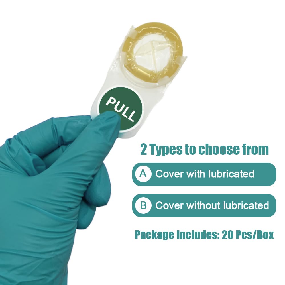 Ultrasound Probe Cover with Gel, 20 Pcs Transducer Sheath Covers, Pre-Lubricated Latex Probe Covers, Individual