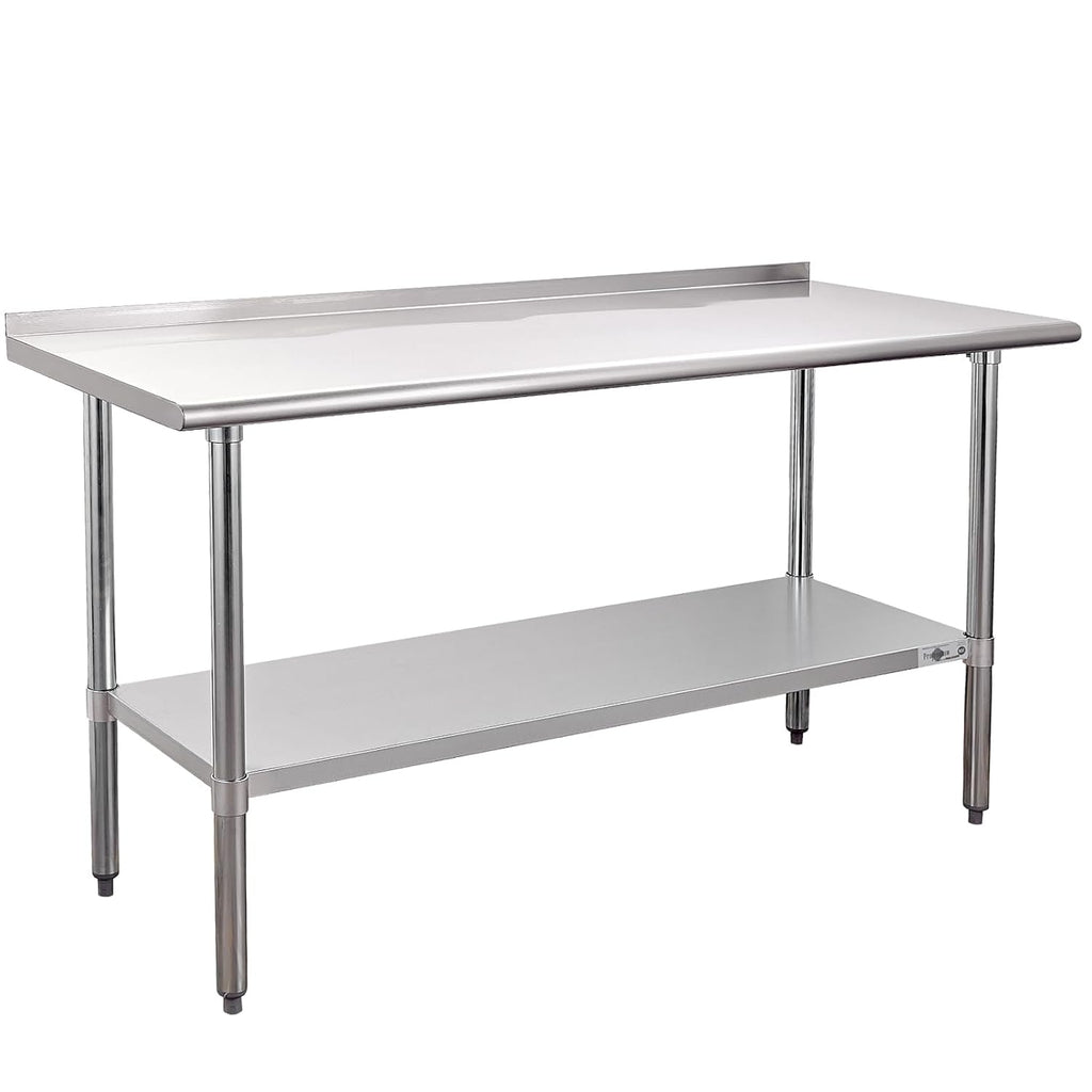 Stainless Steel Prep Table 24''x60'' Workbench with Backsplash