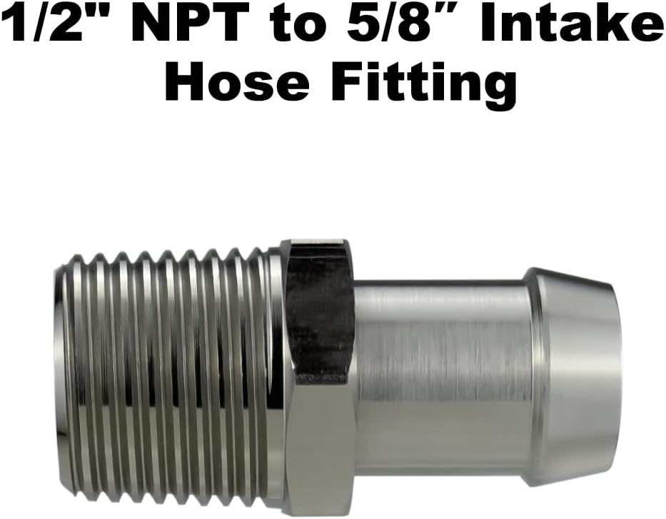 Heater Hose Fitting 1/2" NPT to 5/8" Barb Intake Manifold Adapter