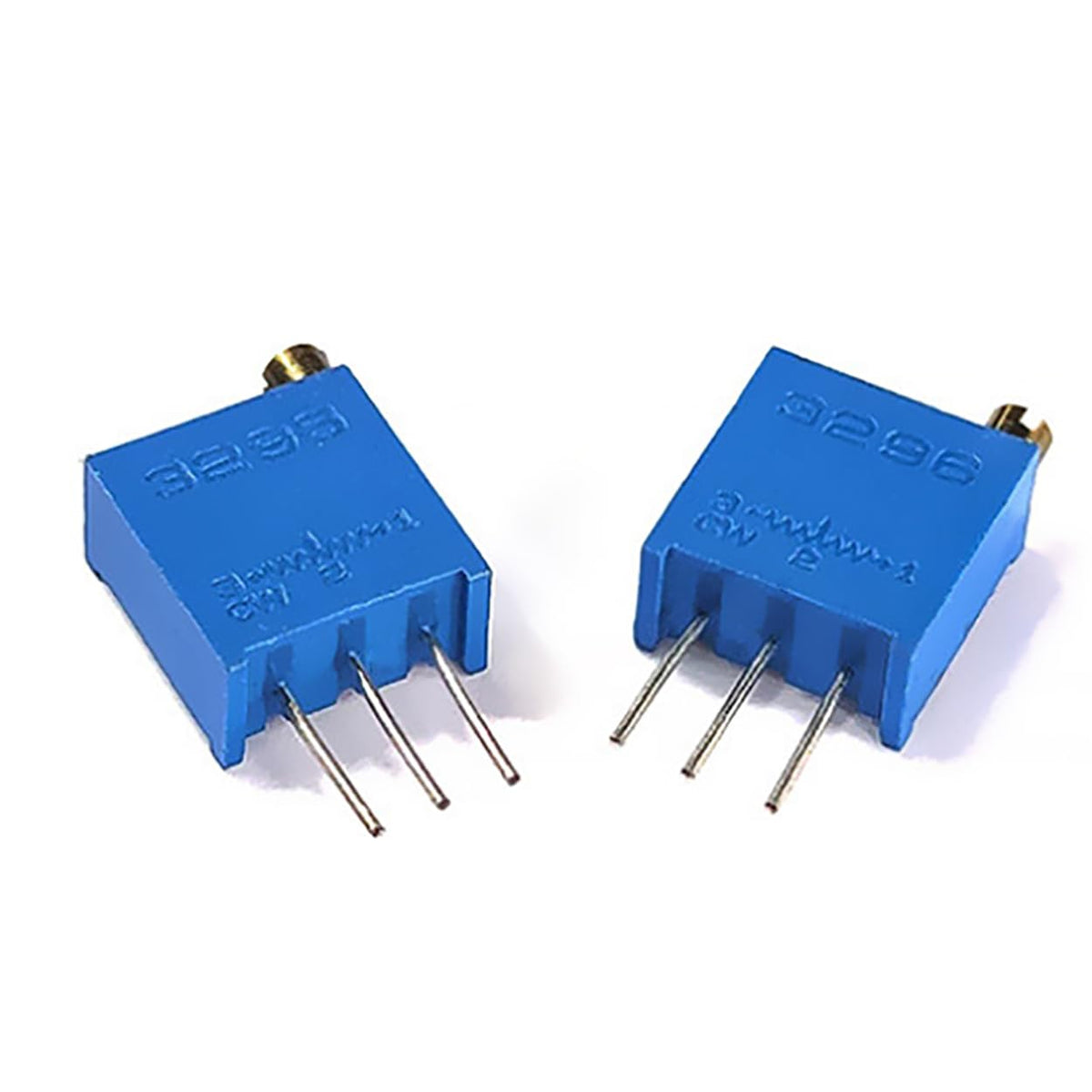 20PCS 3296W Trim Pot Trimmer Potentiometer 10K Ohm Multiturn Trimmer Potentiometer Variable Resistor High Precision Potentiometer 3296W Potentiometer, Blue
