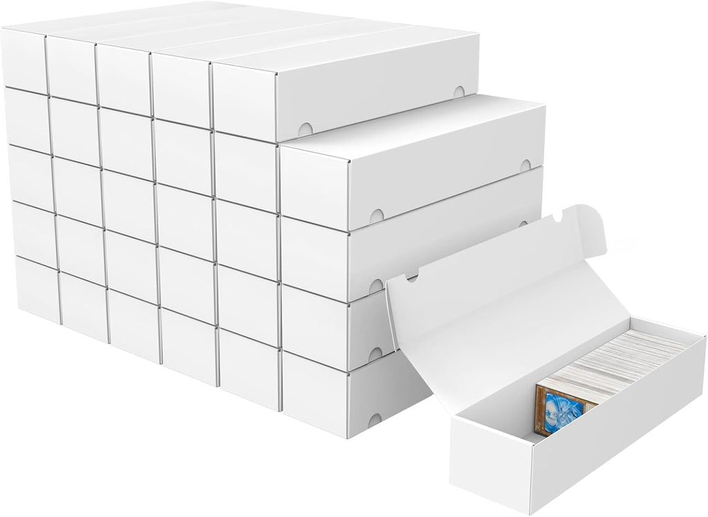 Trading Card Storage Box, 30-Pack 1100 Count White Corrugated Cardboard Box