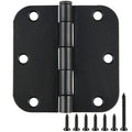 Rounded Door Hinges Matte Black 3.5" x3 ½ Interior Decor 24 Pack