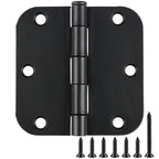 Rounded Door Hinges Matte Black 3.5" x3 ½ Interior Decor 24 Pack