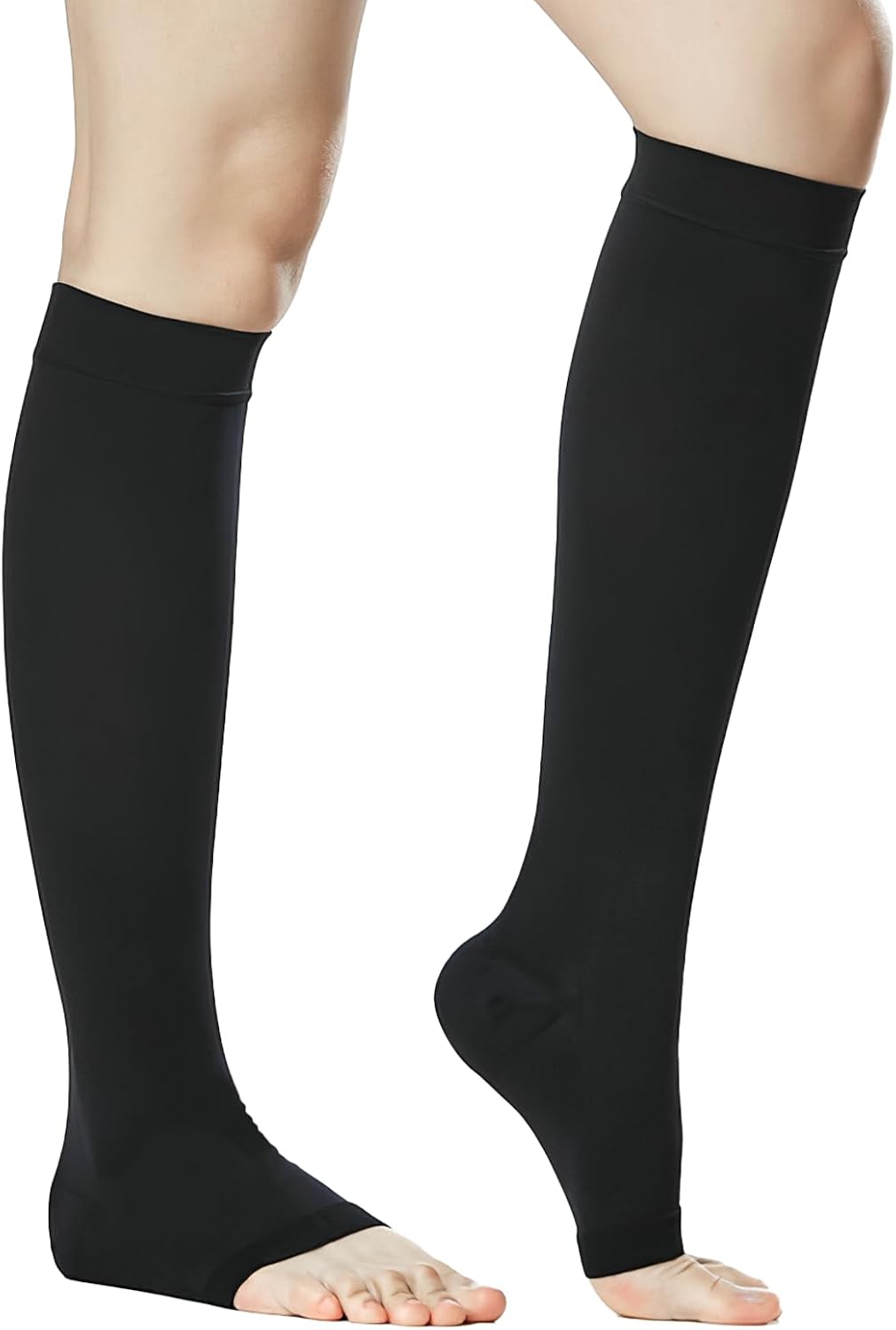 20-30 MmHg Medical Toeless Compression Socks for Women and Men,Legs Compression Sleeve Ankle Wide,Open Toe Stockings