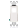 Leviton 15 Amp, 120/277 Volt, Decora LED Illuminated Rocker 4-Way AC Quiet Switch, Residential Grade, Grounding, L5614-2W, White