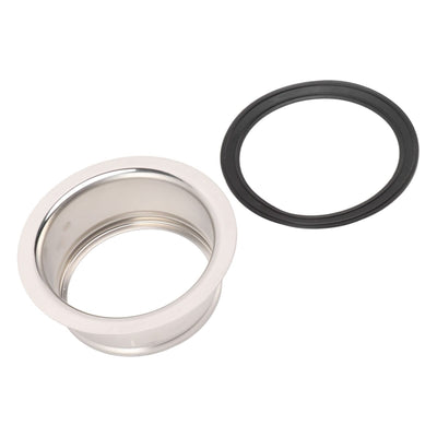 Extended Kitchen Sink Flange, Deep Stainless Steel Sink Flange with Gasket for 3 Hole Garbage Disposal, Sink Drain Hole