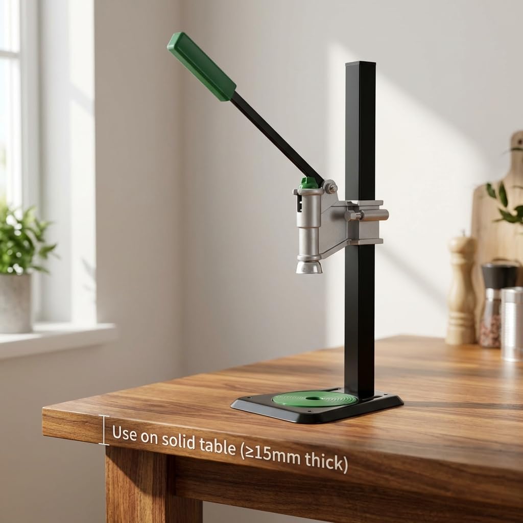 Adjustable Bench Bottle Capper – Metal Lever Type Capping Machine, Brew Wine Bottle Cap Pressing Machine, Beer