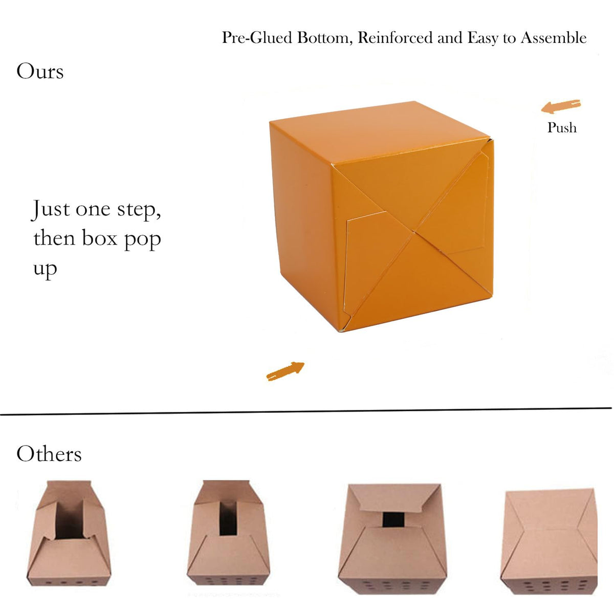 25 Pcs Orange Paper Gift Boxes, Small 3x3x3 inch Gift Box with Lids