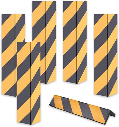 6 Pcs Garage Wall Protector Foam 40x15cm/15.75x5.91in Reflective Wall Bumper Guards Foam Yellow and Black Foams Walls